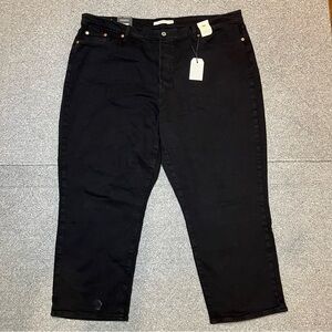 New Levis Wedgie Straight Button Fly Jeans Womens Plus Size 22W Black Big E